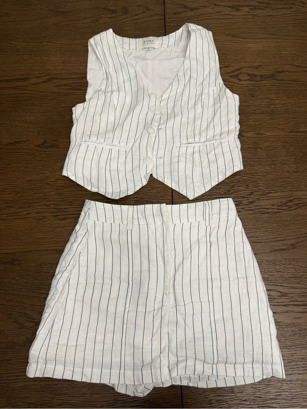 DISSH Linen Vest & Skirt Set